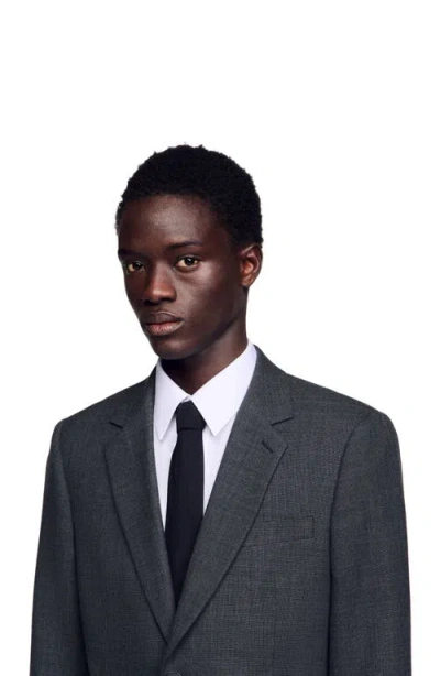 Sandro Wool Suit Jacket In Black