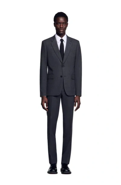 Sandro Wool Suit Jacket In Black