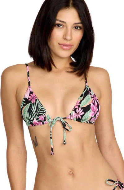 Volcom Gritty Aloha Triangle Bikini Top In Multi