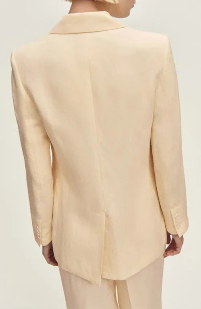 Mango Notch Lapel Blazer In White
