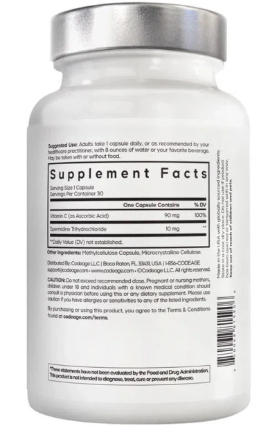 Codeage Spermidine Supplement, Spermidine Hcl, Vitamin C Ascorbic Acid In White