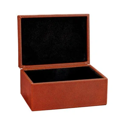 Graphic Image Medium Leather Box In Brown