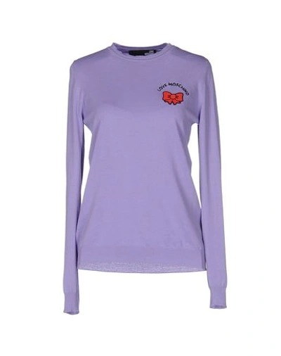 Love Moschino Sweaters In Purple