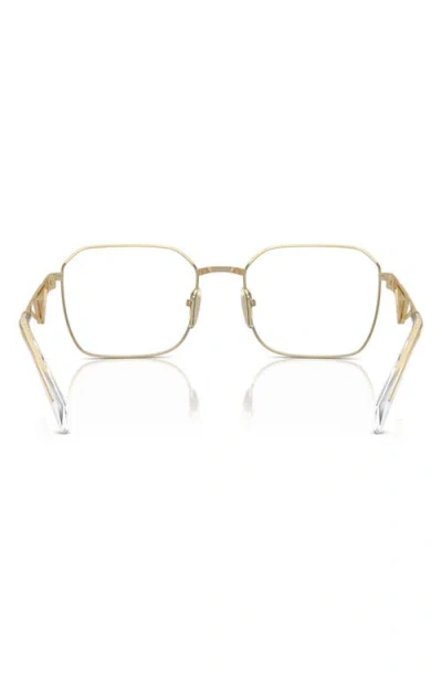 Prada 55mm Irregular Optical Glasses In Gold