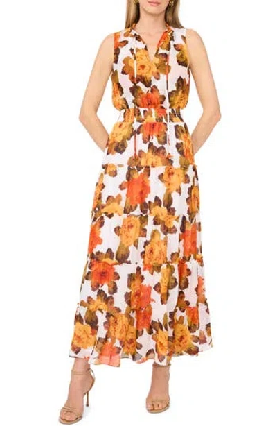 1.state Split Neck Maxi Dress In Multi