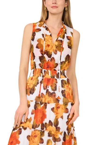 1.state Split Neck Maxi Dress In Multi