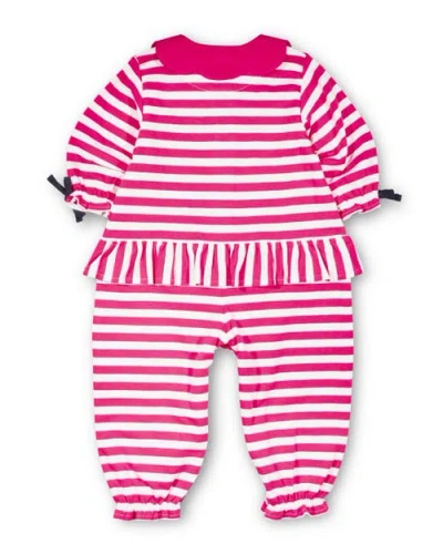 Florence Eiseman Stripe Knit Longall With Ladybug In Pink