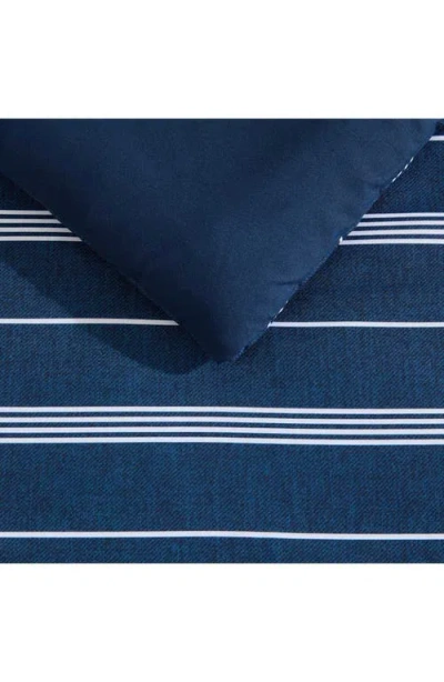 Nautica Mariners Line Microfiber Comforter Set In Blue