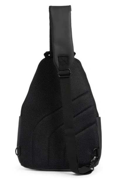 Duchamp Rubberized Sling Bag In Black