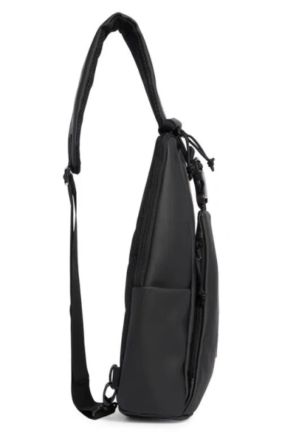 Duchamp Rubberized Sling Bag In Black