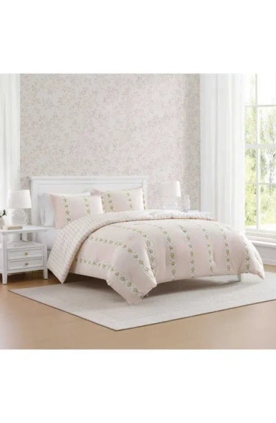 Martha Stewart Annabelle Stripe Cotton Reversible Comforter Set