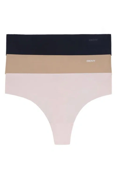 Dkny Assorted 3-pack Cut Anywhere Thong In Multi