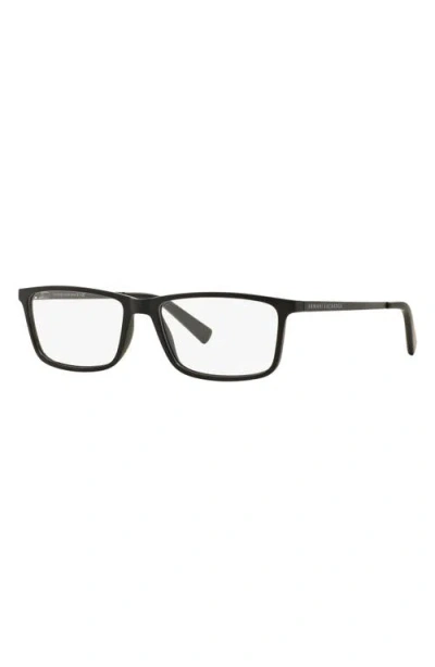 Armani Exchange 55mm Rectangle Optical Glasses In Black