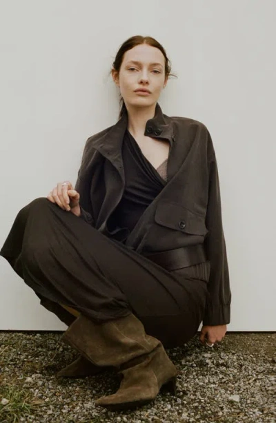 Mango Oversize Jacket In Brown