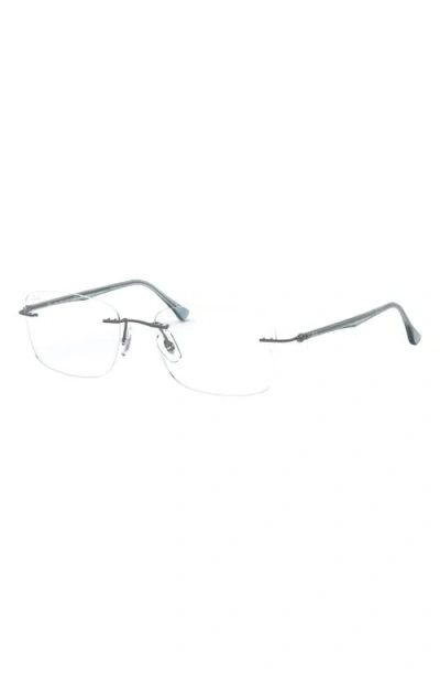 Ray Ban Ray-ban 52mm Rectangular Optical Glasses In Gold