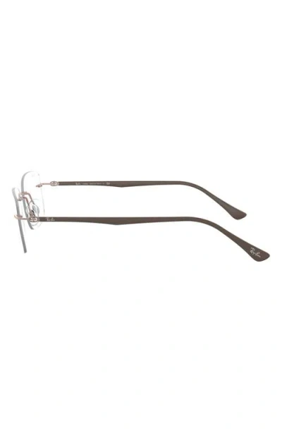Ray Ban Ray-ban 52mm Rectangular Optical Glasses In Gold