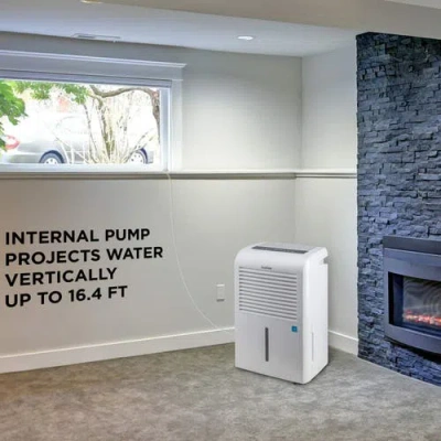 Ivation 4,500 Sq Ft Dehumidifier With Pump, Large Capacity Compressor Includes Programmable Humidity In White