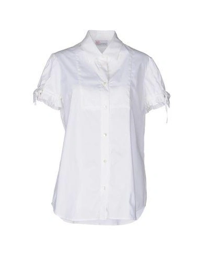 Shop Red Valentino Solid Color Shirts & Blouses In White