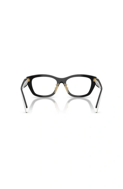 Prada 53mm Irregular Optical Glasses In Black