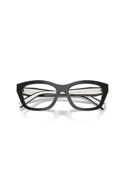 Prada 53mm Irregular Optical Glasses In Black