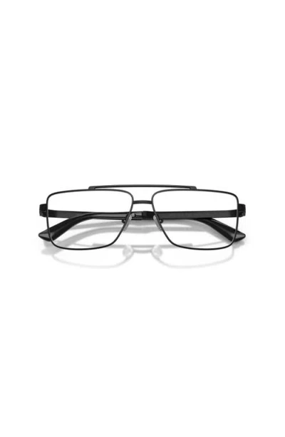 Versace 58mm Rectangle Optical Glasses In Black