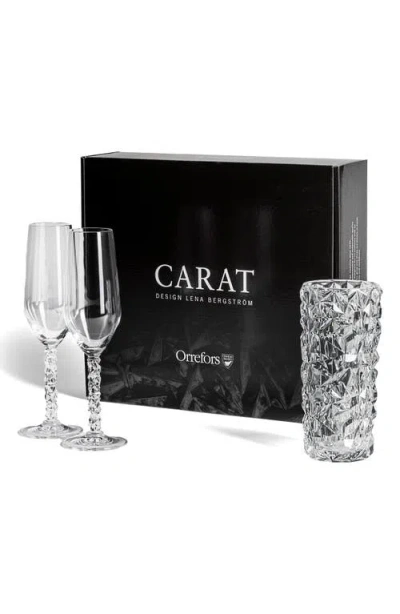 Orrefors Carat 3 Piece Glass Assorted Glassware Set In Black