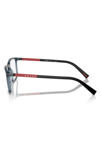 Prada Linea Rossa 57mm Rectangular Optical Glasses In Multi