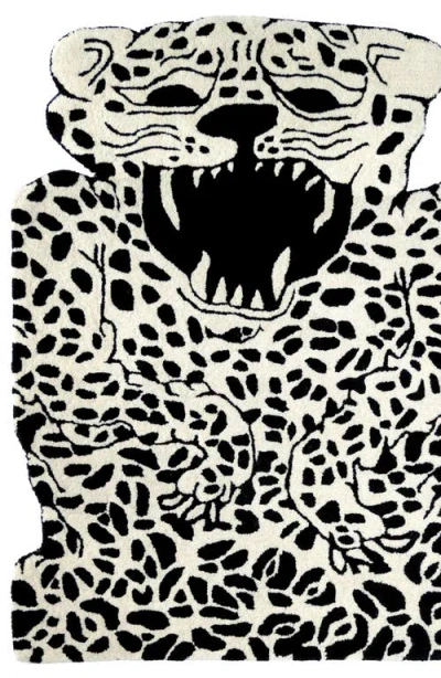 Eo Play Leopard Wool Rug In Black