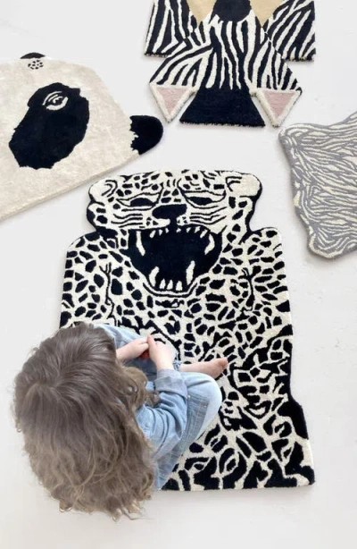 Eo Play Leopard Wool Rug In Black