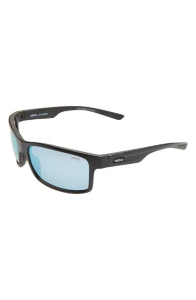 Revo Crawler Xl 64mm Oversize Rectangular Polarized Sunglasses In Blue