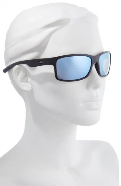 Revo Crawler Xl 64mm Oversize Rectangular Polarized Sunglasses In Blue
