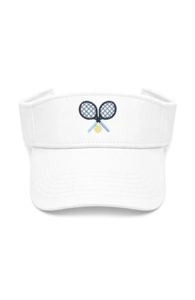 Bits & Bows Tennis Rackets Visor In White