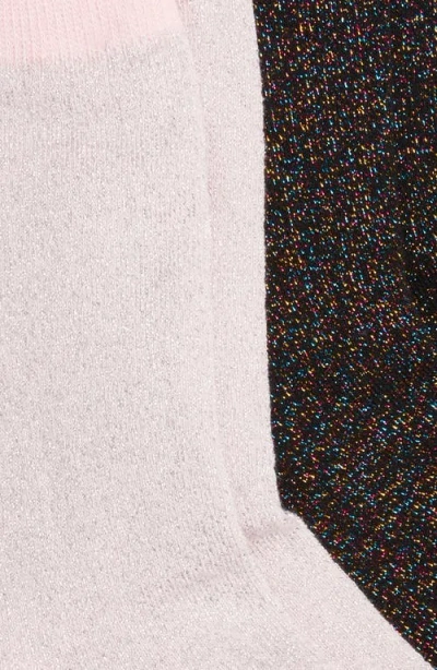 High Heel Jungle Assorted 2-pack Metallic Crew Socks In Black