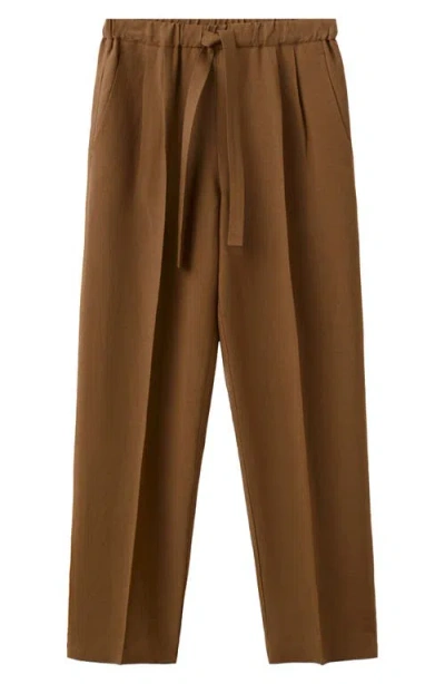 Mango Drawstring Straight Leg Pants In Multi