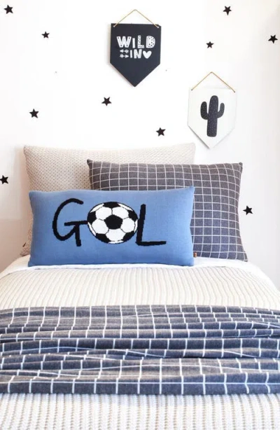 Rian Tricot Gol Soccer Rectangular Throw Pillow In Blue