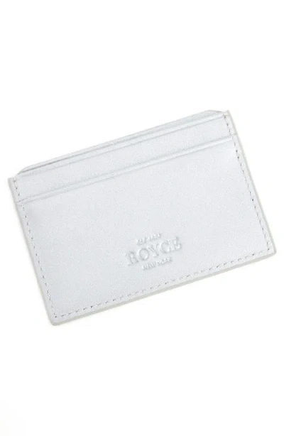 Royce New York Personalized Rfid Leather Card Case In Silver
