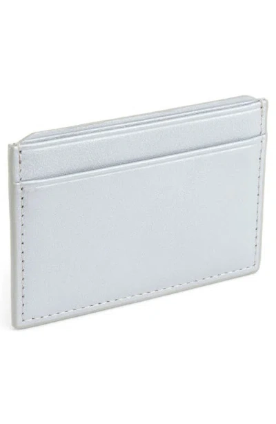 Royce New York Personalized Rfid Leather Card Case In Silver