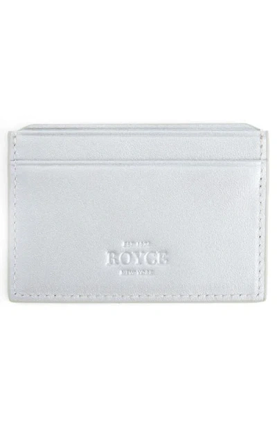 Royce New York Personalized Rfid Leather Card Case In Silver