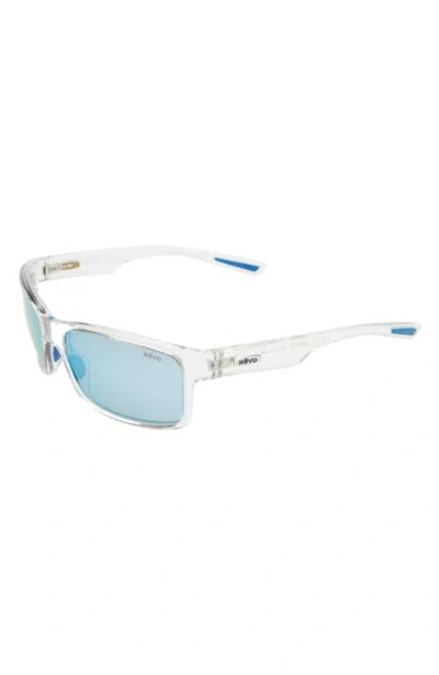 Revo Crawler 59mm Polarized Rectangular Sunglasses In Blue