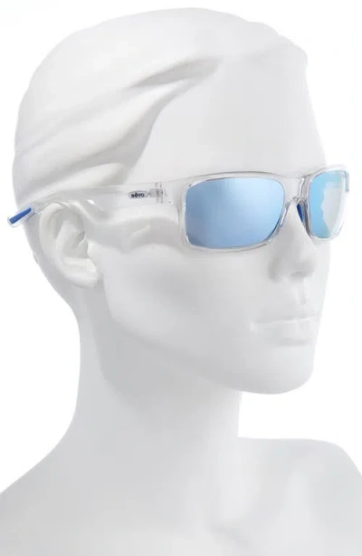 Revo Crawler 59mm Polarized Rectangular Sunglasses In Blue