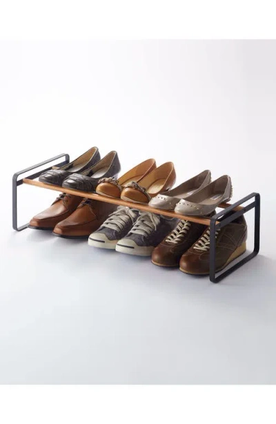 Yamazaki Plain Black Shoe Rack In Black