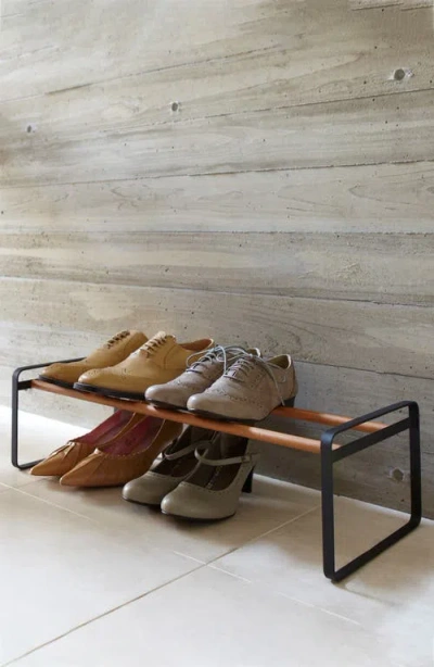 Yamazaki Plain Black Shoe Rack In Black