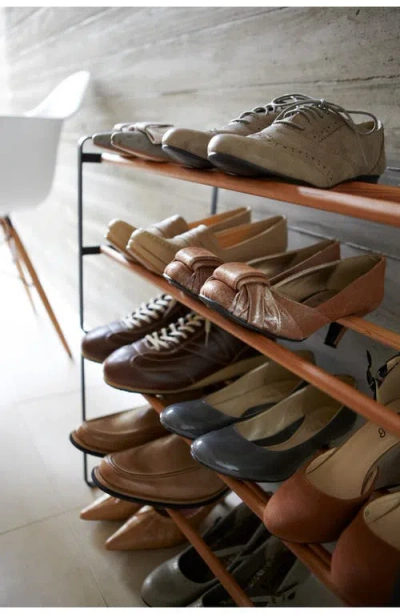 Yamazaki Plain Black Shoe Rack In Black