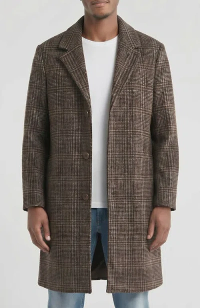 Bagatelle Houndstooth Topcoat In Brown