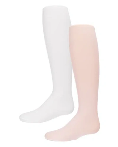 Memoi Microfiber Tights Solid Color 2-pack In White