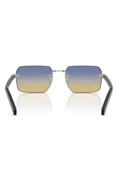 Prada 55mm Gradient Rectangular Sunglasses In Silver