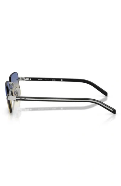 Prada 55mm Gradient Rectangular Sunglasses In Silver