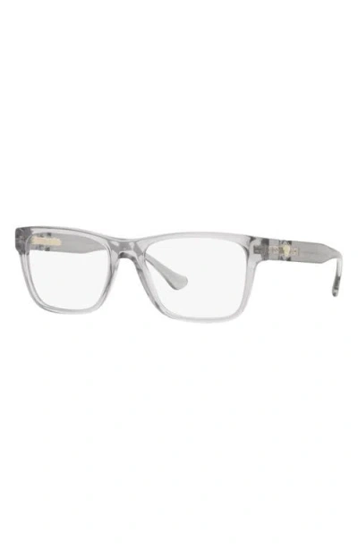 Versace 57mm Rectangular Optical Glasses In Gray