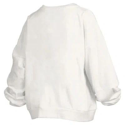 Pressbox White Stanford Cardinal Oversized Janice Retro Waist-length Pullover Sweatshirt In Multi