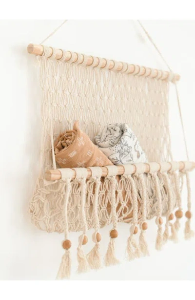Crane Baby Willow Macramé Storage Wall Decor In Neutral